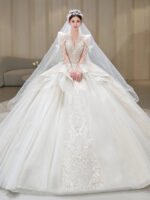 Bride Main Yarn Long Sleeve Heavy Industry Trailing French Retro Advanced - Image 6