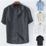 Men's Shirt New Short Sleeve Summer Stand Collar