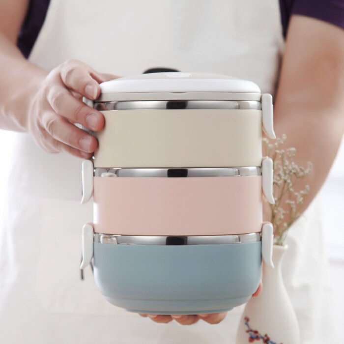 Cute Stainless Steel Insulated Lunch Box With Multi-layer Detachable - Image 1