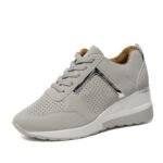 Sneakers Platform Wedge Heel Casual Shoes Lace-up Mesh Sneakers - Image 6