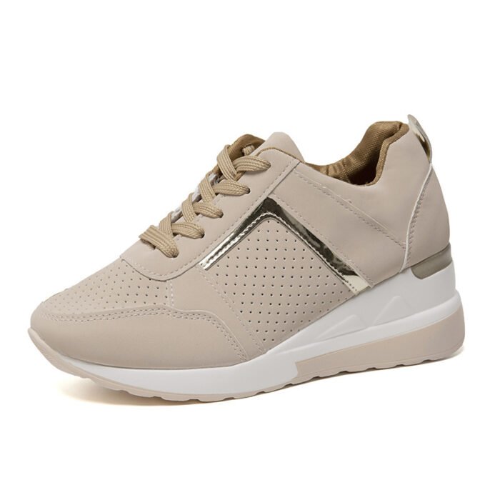 Sneakers Platform Wedge Heel Casual Shoes Lace-up Mesh Sneakers - Image 7