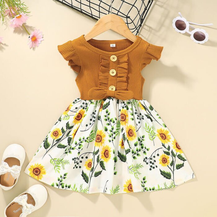 Toddler Kids Baby Girls Clothes Summer Girls Dress - Image 1