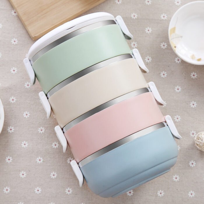 Cute Stainless Steel Insulated Lunch Box With Multi-layer Detachable - Image 2