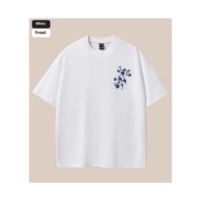 Cotton Short-sleeved T-shirt Men's Embroidery Loose - Image 5