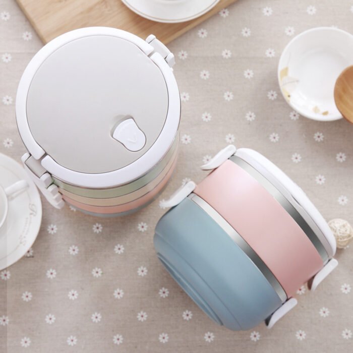 Cute Stainless Steel Insulated Lunch Box With Multi-layer Detachable - Image 4
