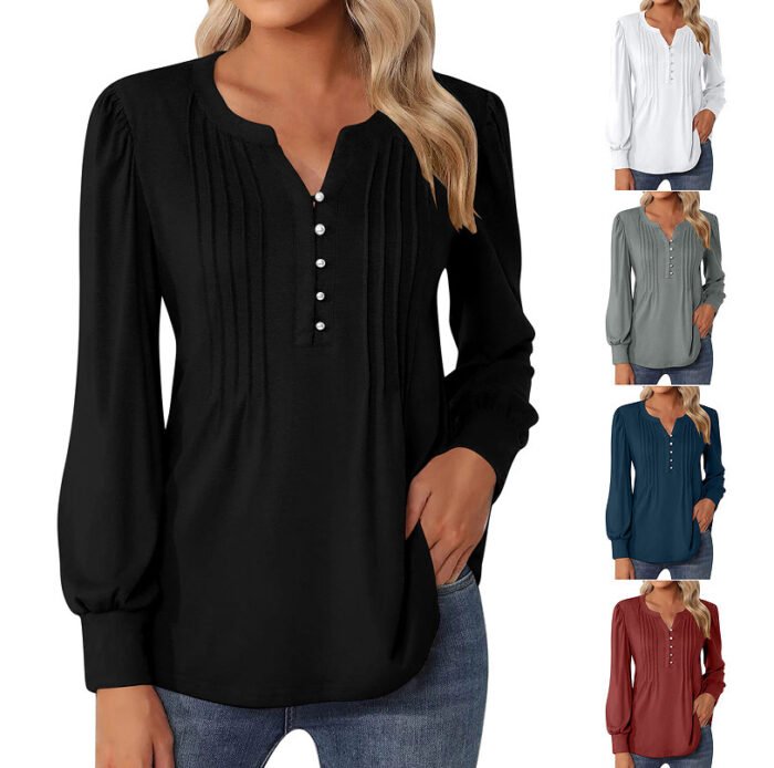 Elegant Loose Women's Top Pleating - Image 9