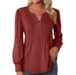 Elegant Loose Women's Top Pleating - Image 7