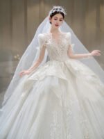Bride Main Yarn Long Sleeve Heavy Industry Trailing French Retro Advanced - Image 4