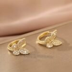 Fashion Copper Inlaid Zirconium Butterfly Ear Ring Niche - Image 4
