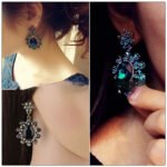 European And American Fashion Cool Vintage Sapphire Stud Earrings - Image 5