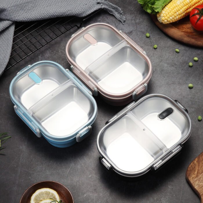 Portable Children's Lunch Box, 304 Stainless Steel Bento, Kitchen Leak Proof Food Box for Kids - Image 2