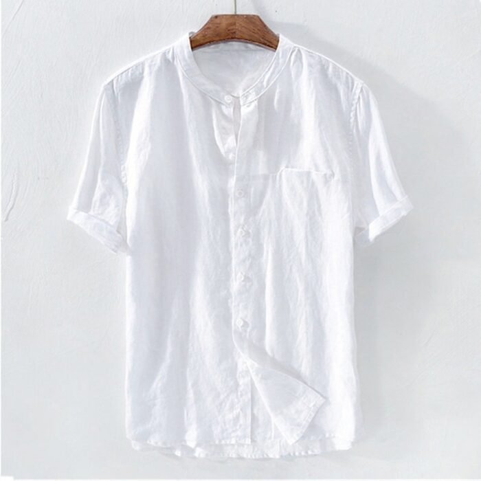 Men's Shirt New Short Sleeve Summer Stand Collar - Image 9