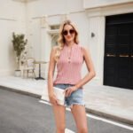Women's Sleeveless Solid Color Knitted Vest - Image 8