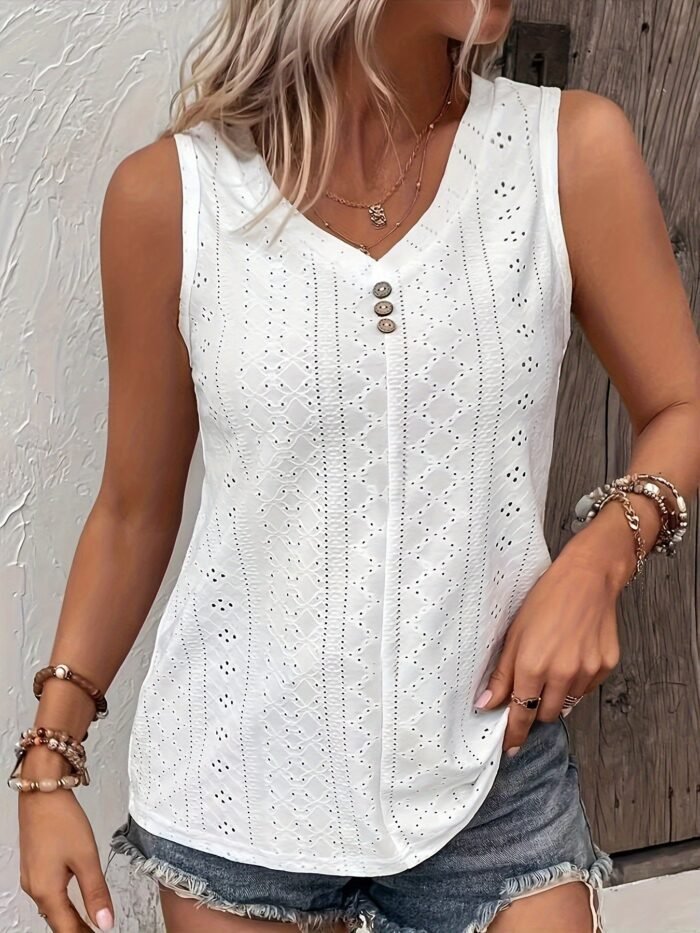 Legant V-Neck Sleeveless Tank Top For Women - Image 3