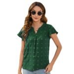 Round Neck Short Sleeve Commuter Fur Ball Top - Image 6