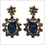 European And American Fashion Cool Vintage Sapphire Stud Earrings - Image 2