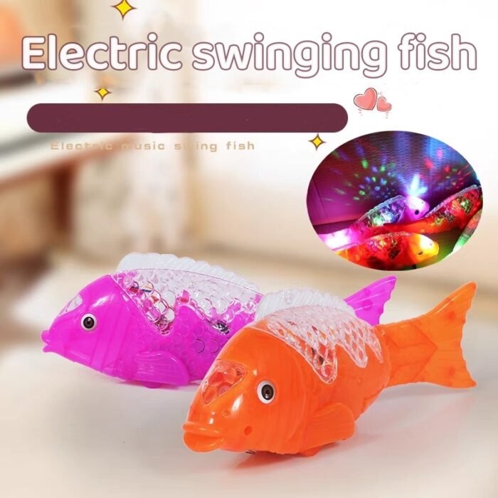 Children's Electric Fish Toy Flash Swing Projection Luminous Music Simulation - Image 1