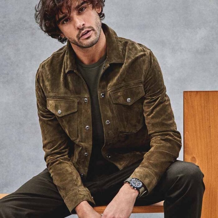 Men's Fashionable Suede American Retro Coat - Image 2
