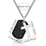 Men's Stainless Steel Scripture Cross Necklace - Image 3