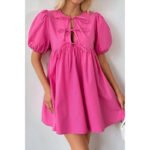 Bow Front Lace-up Jumpsuit A- Line Skirt - Image 2