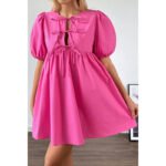 Bow Front Lace-up Jumpsuit A- Line Skirt - Image 4