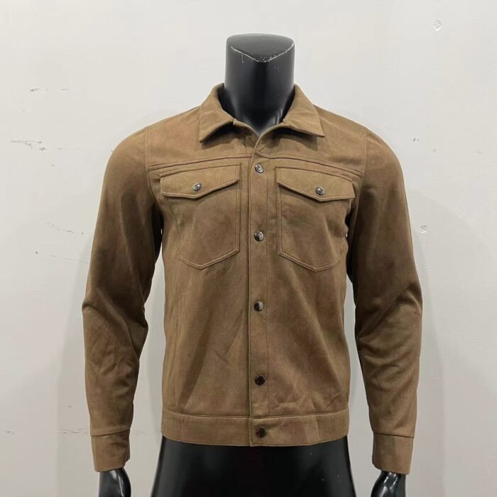 Men's Fashionable Suede American Retro Coat - Image 3