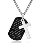 Men's Stainless Steel Scripture Cross Necklace - Image 4
