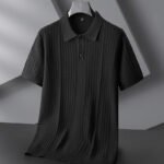 Autumn And Winter New Men's Plus-sized Plus Size Lapel Short Sleeve Sweater