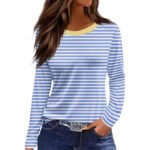 European And American Slim-fit Cotton-like Round Neck Printed Solid Color Long Sleeve Long Sleeve - Image 5