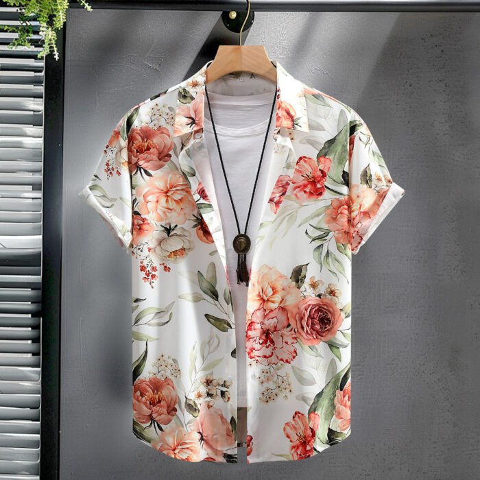 Fashion Digital Printing Men's Short Sleeve Shirt - Image 1