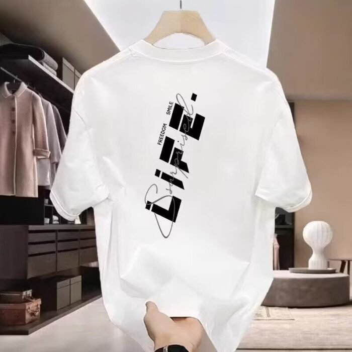 Heavy Fashion Brand Cotton Printed Men's Short Sleeve - Image 3
