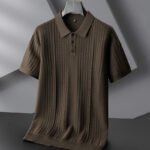 Autumn And Winter New Men's Plus-sized Plus Size Lapel Short Sleeve Sweater - Image 4