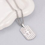 Men's Stainless Steel Scripture Cross Necklace - Image 2