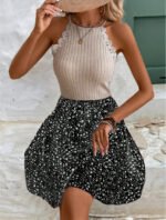 Women's Lace Slim Fit Patchwork Fashion Slim Sleeveless Dress - Image 9
