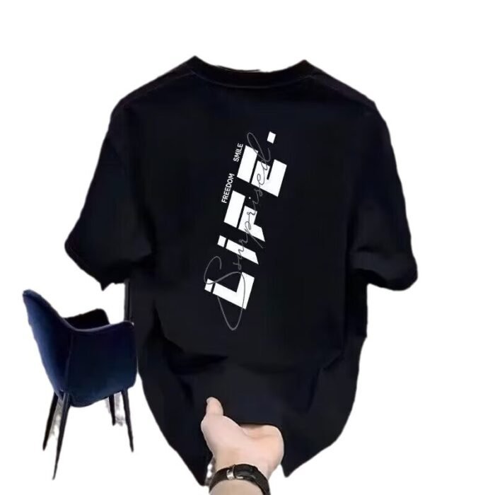 Heavy Fashion Brand Cotton Printed Men's Short Sleeve - Image 5