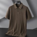 Autumn And Winter New Men's Plus-sized Plus Size Lapel Short Sleeve Sweater - Image 5