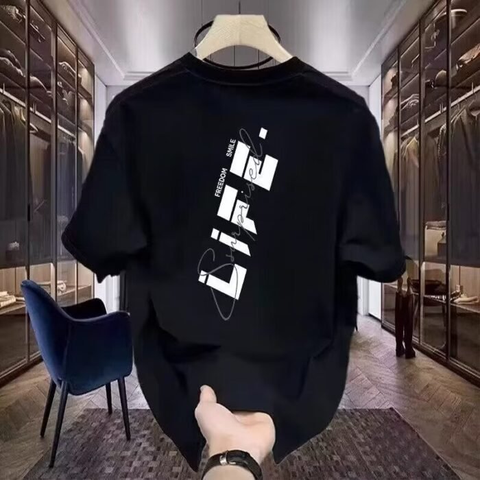 Heavy Fashion Brand Cotton Printed Men's Short Sleeve - Image 1