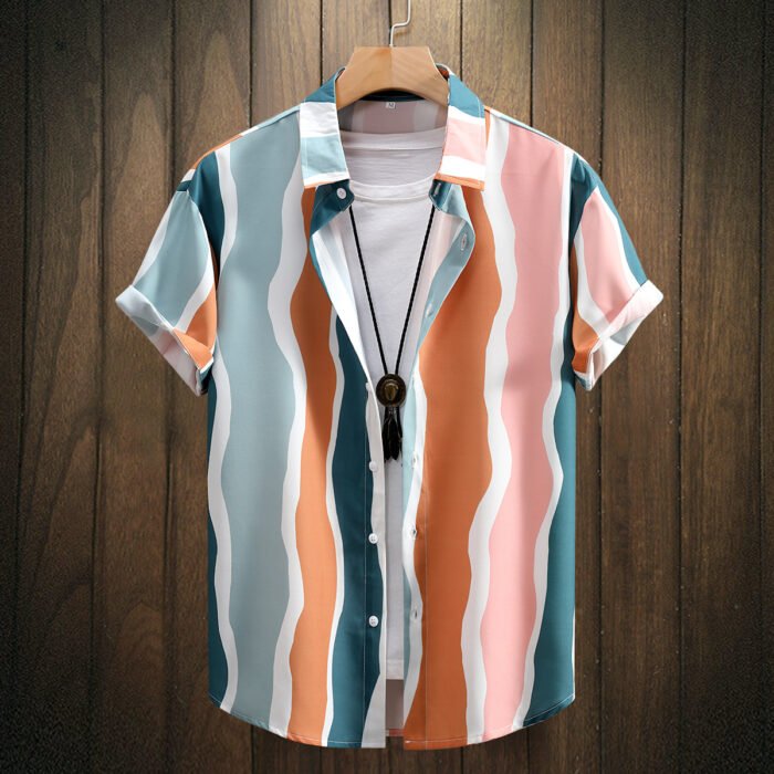 Fashion Digital Printing Men's Short Sleeve Shirt - Image 3