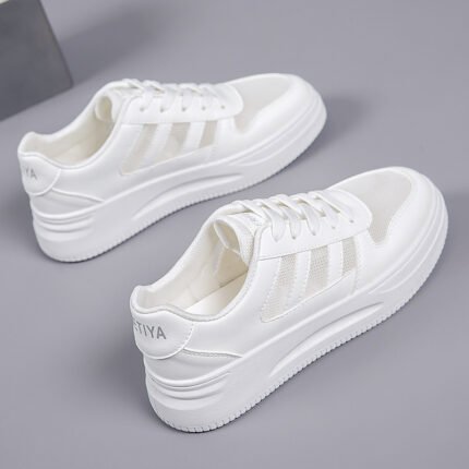 Breathable Platform Light White Shoes Women's Mesh Casual Sneaker