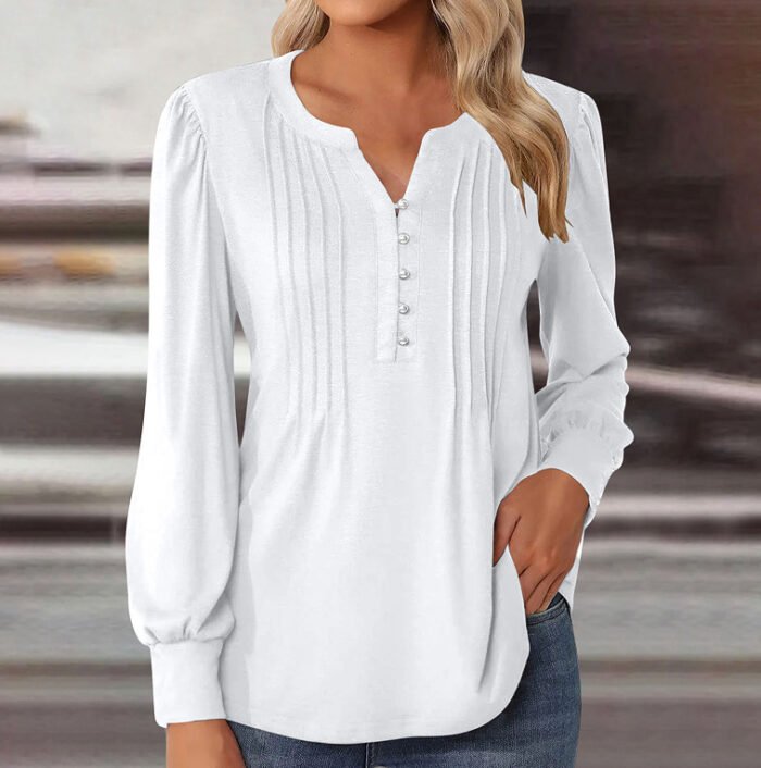 Elegant Loose Women's Top Pleating - Image 5