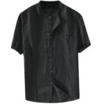 Men's Shirt New Short Sleeve Summer Stand Collar - Image 4