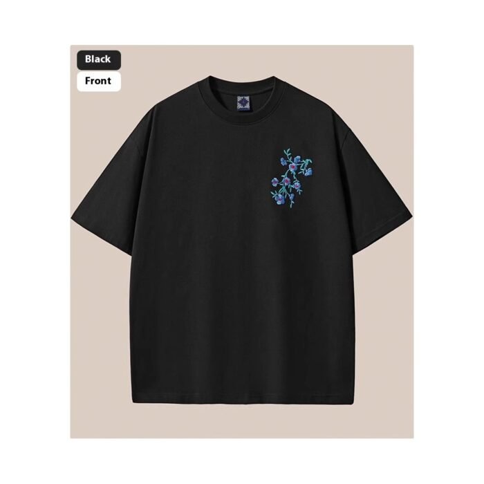 Cotton Short-sleeved T-shirt Men's Embroidery Loose - Image 3