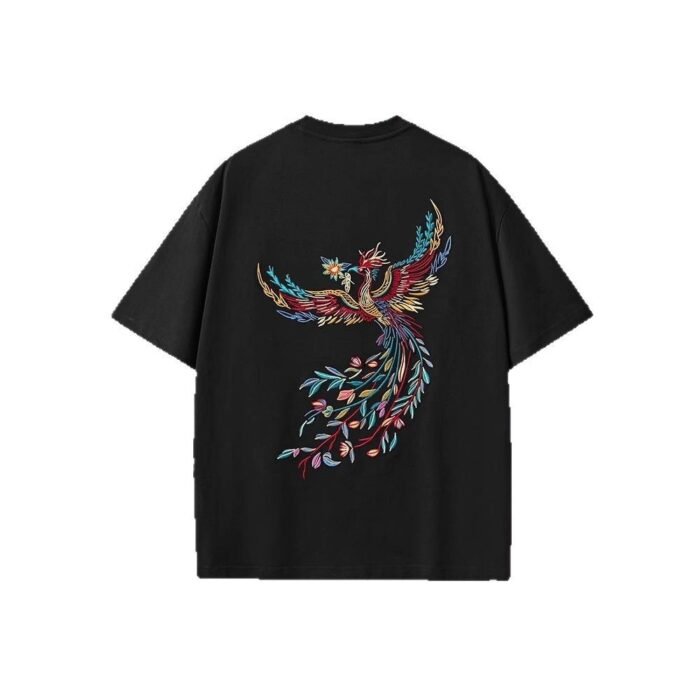 Cotton Short-sleeved T-shirt Men's Embroidery Loose - Image 2