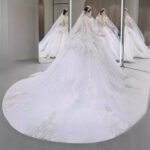 Bride Main Yarn Long Sleeve Heavy Industry Trailing French Retro Advanced - Image 3