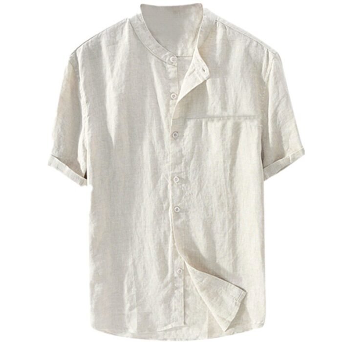 Men's Shirt New Short Sleeve Summer Stand Collar - Image 7