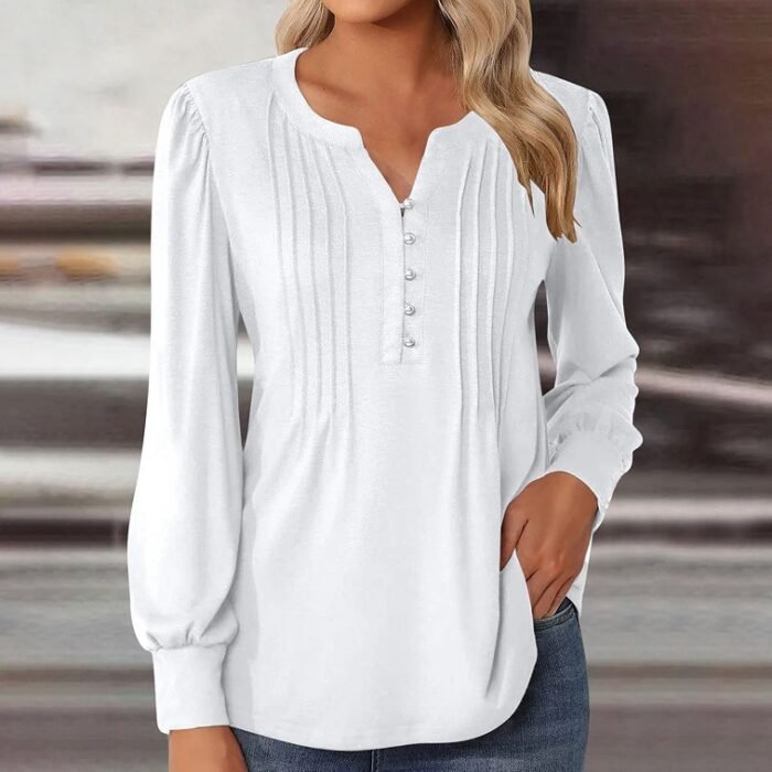Elegant Loose Women's Top Pleating - Image 1