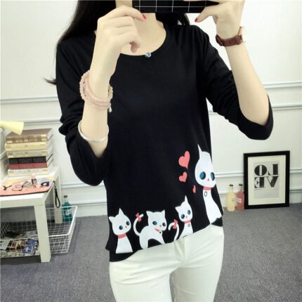 Women's Fashion Personality Printed Crew Neck Top