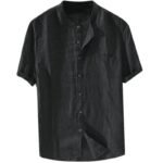 Men's Shirt New Short Sleeve Summer Stand Collar - Image 2