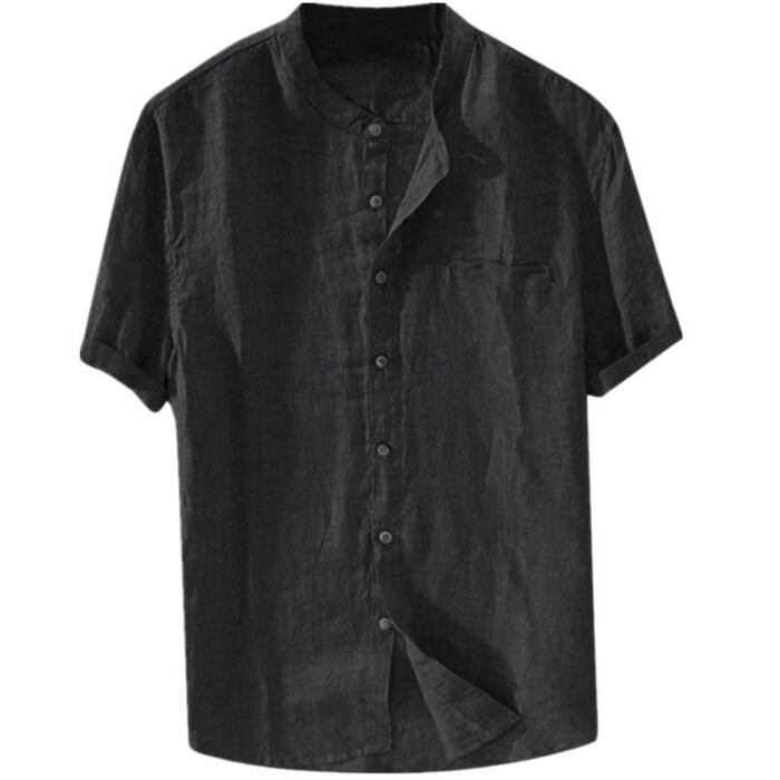 Men's Shirt New Short Sleeve Summer Stand Collar - Image 2