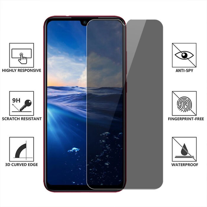 Anti Spy Screen Protector Tempered Glass For Note 10 Pro 9 8 7 T K30 K40 Pro - Image 4